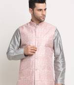 Men's Thread work sequence Pink Jacket Only
