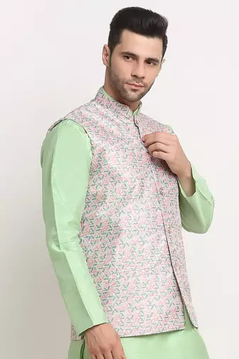 Men's Thread work sequence Green Jacket Only