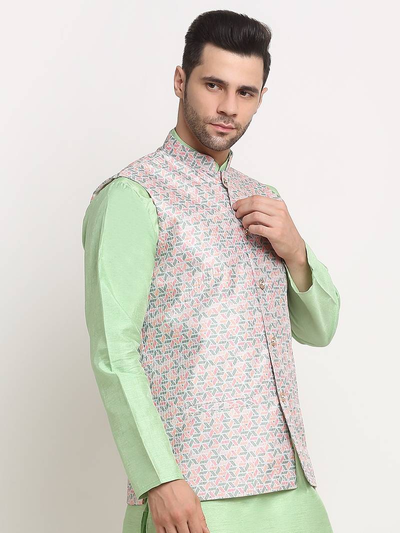 Men's Thread work sequence Green Jacket Only