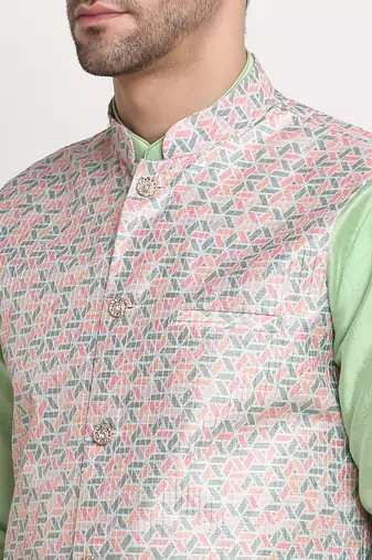 Men's Thread work sequence Green Jacket Only