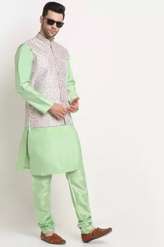 Men's Thread work sequence Green Jacket Only