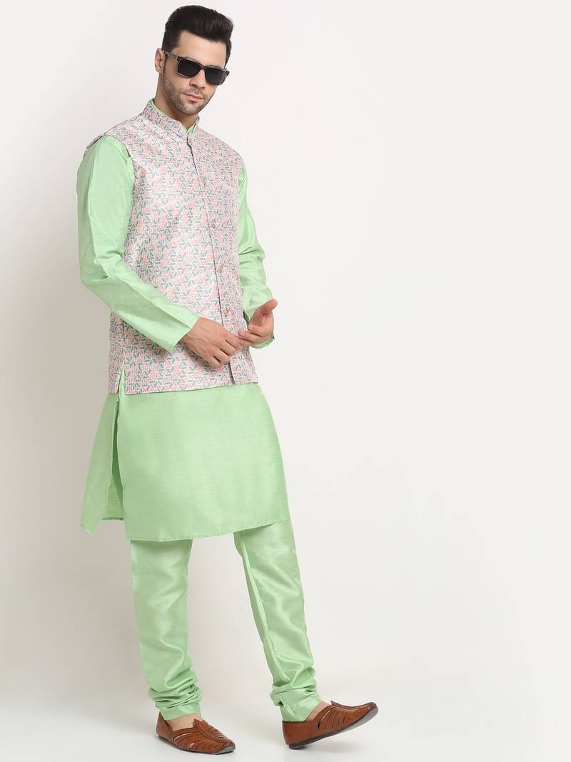 Men's Thread work sequence Green Jacket Only