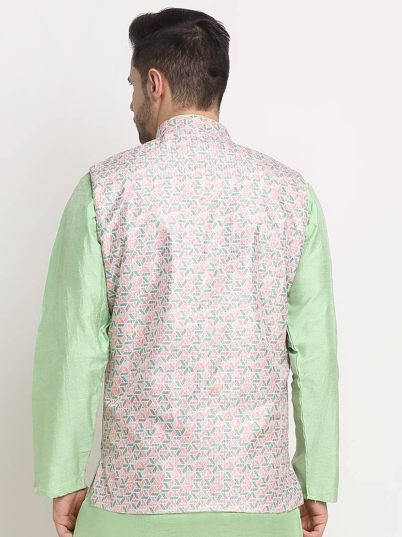 Men's Thread work sequence Green Jacket Only