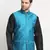 Men Silk Polka Printed Blue Nehru Jacket Only