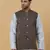 Men's Silk Blend Bandhani Jacquard Blue Nehru Jacket