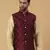 Men's Silk Blend Jacquard Sequenced Maroon Nehru Jacket