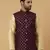 Men's Cotton Silk Sequenced Embroidered Floral Maroon Nehru Jacket