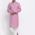 Men Cotton Check Pink Kurta with Pyjamas