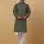 Men's Jacquard Woven Design Green Kurta With Pyjamas