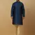 Men's Jacquard Sequenced Blue Kurta With Churidar