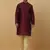 Men's Jacquard Sequenced Wine Kurta With Churidar