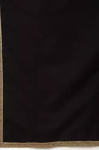 Men's Black Sequenced Embroidered Cotton Silk Kurta With Salwar and Dupatta
