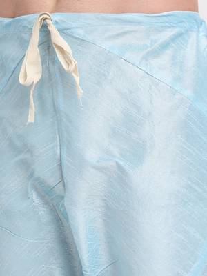 Men Sky Blue Kurta with Churidar & Blue Satin Printed Nehru Jacket 7