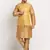 Gold Silk Blend Kurta and churidar with Jacquard Pista Nehru jacket