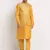 Mustard Silk Blend Kurta and churidar with Jacquard Pista Nehru jacket