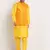 Yellow Silk Blend Kurta and churidar with Jacquard Yellow Nehru jacket