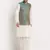 Cream Silk Blend Kurta and churidar with Jacquard Blue Nehru jacket