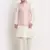Cream Silk Blend Kurta and churidar with Thread Work sequence Pink Nehru jacket