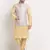 Fawn Silk Blend Kurta and churidar with Thread Work sequence Green Nehru jacket