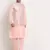 Peach Silk Blend Kurta and churidar with Thread Work sequence Pink Nehru jacket