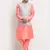 Pink Silk Blend Kurta and churidar with Thread Work sequence Green Nehru jacket
