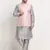 Silver Silk Blend Kurta and churidar with Thread Work sequence Pink Nehru jacket