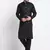 Men Cotton Black Pathani Kurta & Salwar with Black Nehru Jacket