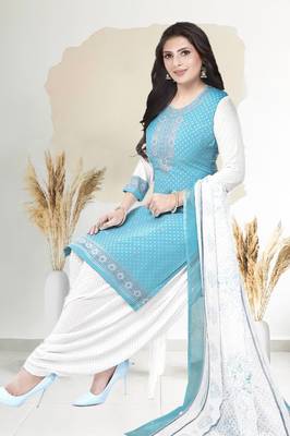Unstitched crepe salwar suit material printed 3