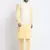 Men Cotton Yellow Pathani Kurta & Salwar with White Jacket