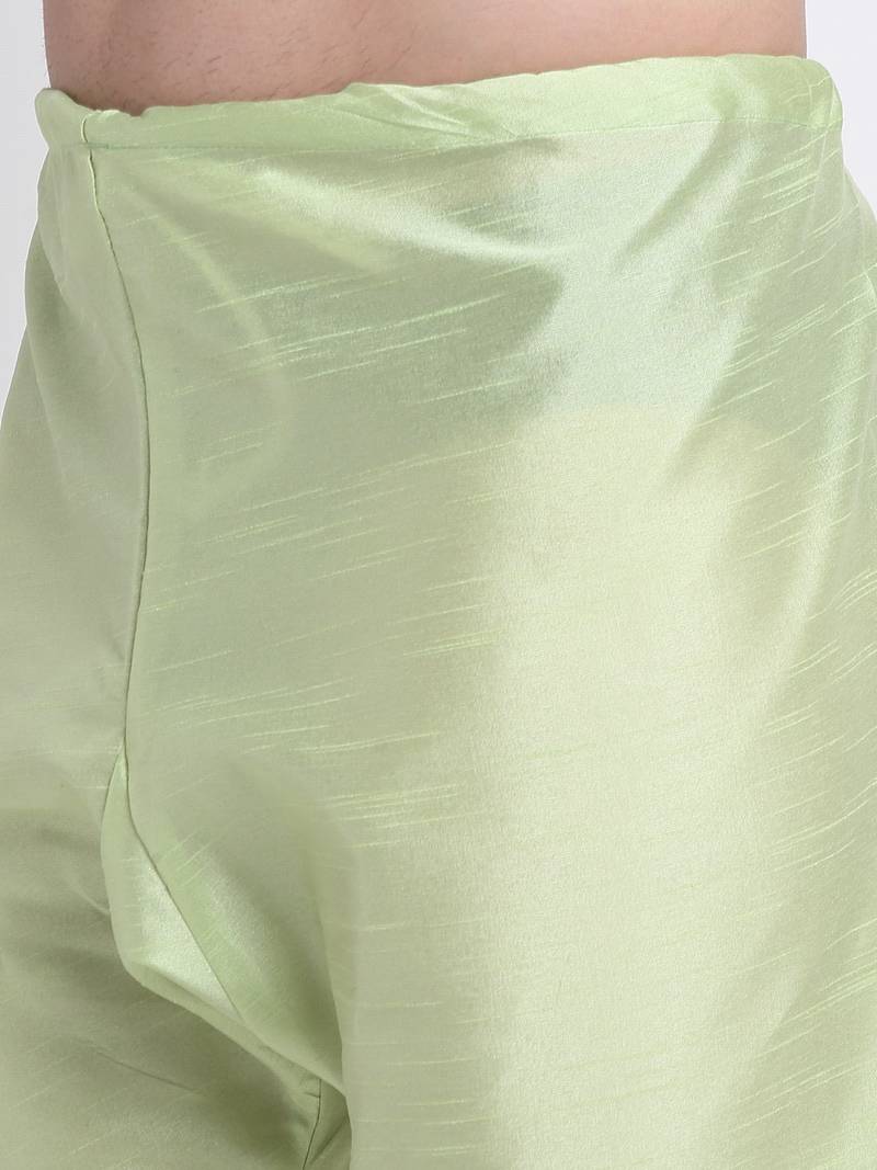 Men Sea Green Kurta & Churidar with Green Nehru Jacket