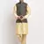 Men Silk Beige Kurta Churidar With Black Embroided Nehru Jacket Set