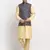 Men Silk Beige Kurta Churidar With Navy Blue Embroided Nehru Jacket Set