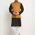Men Cotton Solid Black Kurta Churidar With Mustard Twill Nehru Jacket Set