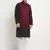 Men Cotton Solid Black Kurta Churidar With Maroon Twill Nehru Jacket Set
