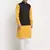 Men Cotton Solid Mustard Kurta Churidar With Black Twill Nehru Jacket Set