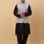 Men Black Kurta and Churidar with Grey sequence Striped Nehru Jacket