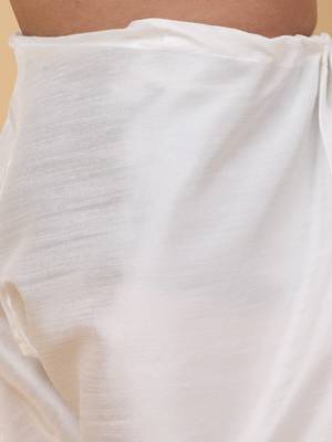 Men Cream Kurta and Churidar with Pink sequence Striped Nehru Jacket 6