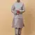 Men Grey Kurta and Churidar with Grey sequence Striped Nehru Jacket