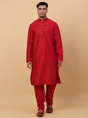 Men Maroon Kurta and Churidar with Grey sequence Striped Nehru Jacket 5