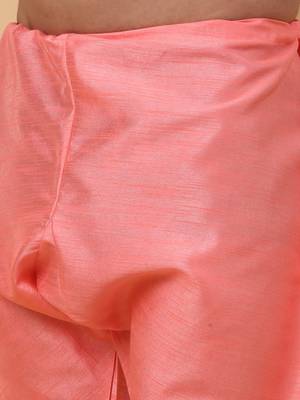 Men Pink Kurta and Churidar with Pink sequence Striped Nehru Jacket 6