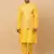 Men Yellow Kurta and Churidar with Yellow sequence Striped Nehru Jacket