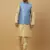 Men's Beige Kurta and Churidar With Sequenced Cotton Silk Nehru Jacket