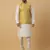 Men's Cream Kurta and Churidar With Sequenced Cotton Silk Nehru Jacket