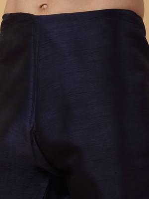 Men's Cream Kurta and Churidar With Sequenced Cotton Silk Nehru Jacket 7