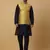 Men's Navy Blue Kurta and Churidar With Sequenced Cotton Silk Nehru Jacket