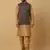 Men's Beige Kurta and Churidar With Sequenced Cotton Silk Nehru Jacket
