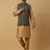 Men's Beige Kurta and Churidar With Sequenced Cotton Silk Nehru Jacket