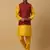 Men's Gold Kurta and Churidar With Sequenced Cotton Silk Nehru Jacket