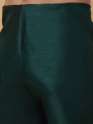 Men's Green Kurta and Churidar With Jacquard Ethnic Motifs Printed Nehru Jacket 7