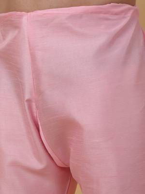 Men's Pink Kurta and Churidar With Jacquard Ethnic Motifs Printed Nehru Jacket 7